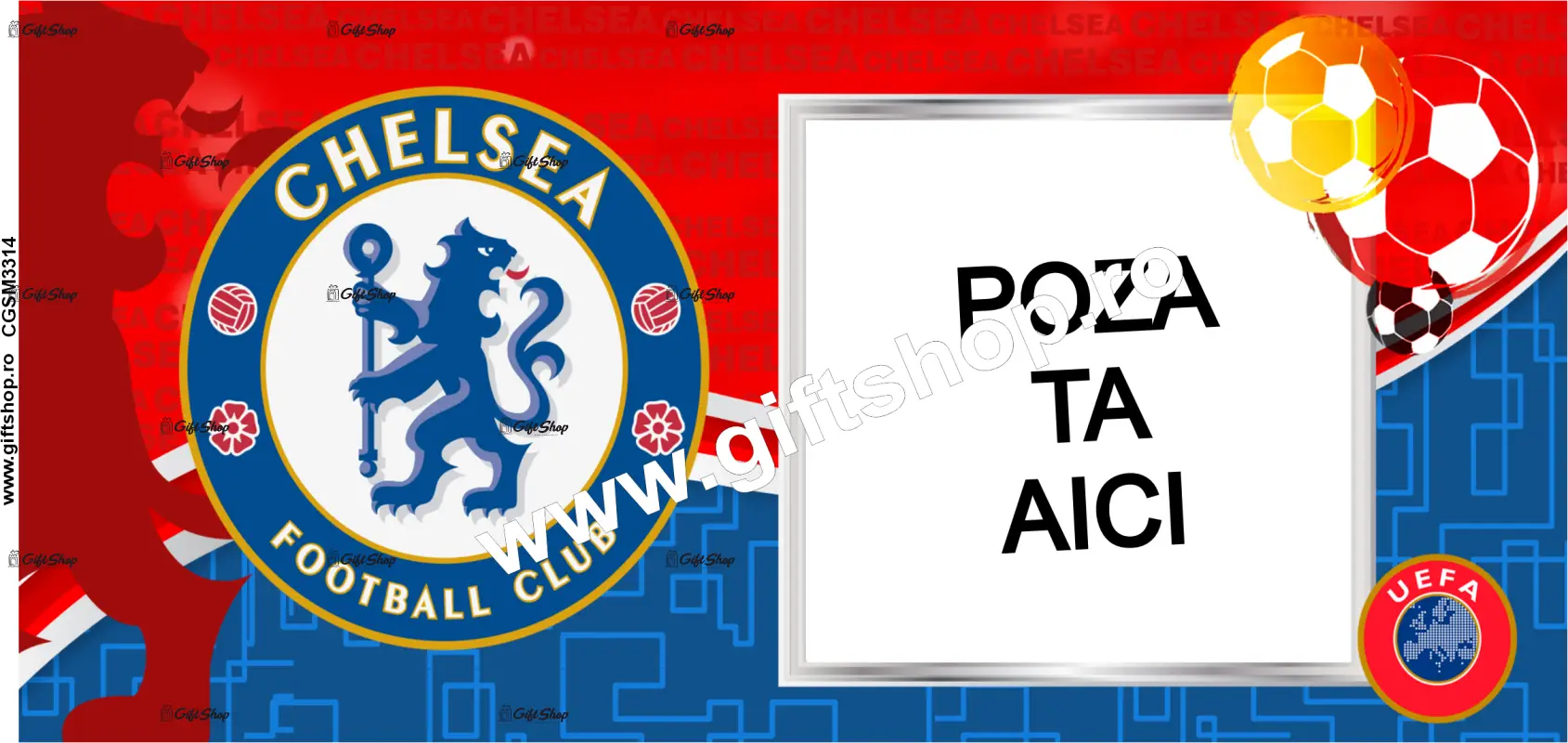 Chelsea, cana personalizata cu poza, model 3314